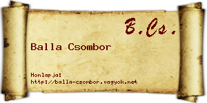 Balla Csombor névjegykártya