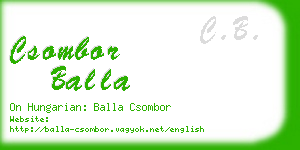 csombor balla business card